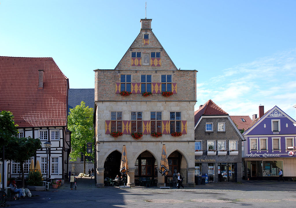Rathaus und Markt in Werne
